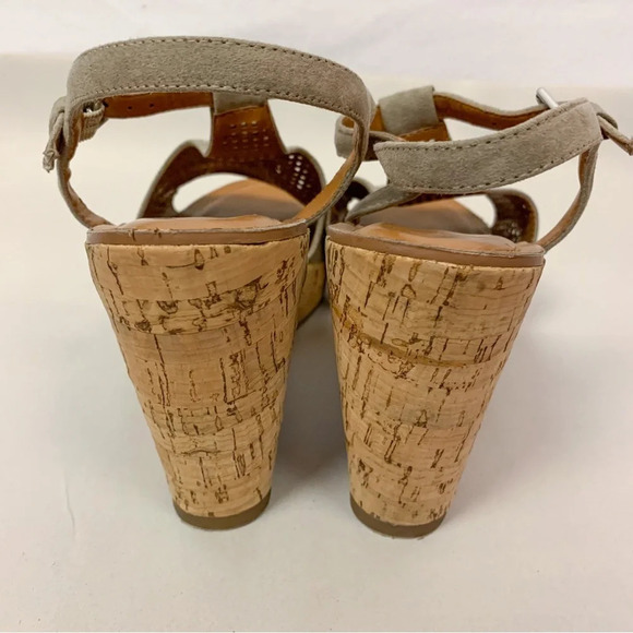 Franco Sarto Clinton 2 Leather Espadrille Wedge Sandals - Picture 4 of 6